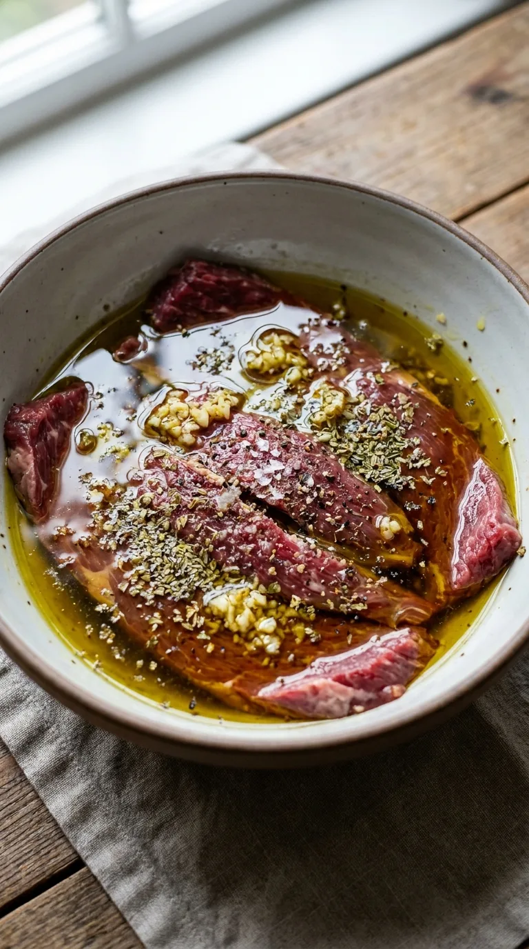 Beef Steak Gyro: Mediterranean Steak Wrap – step 2: Marinate the steak