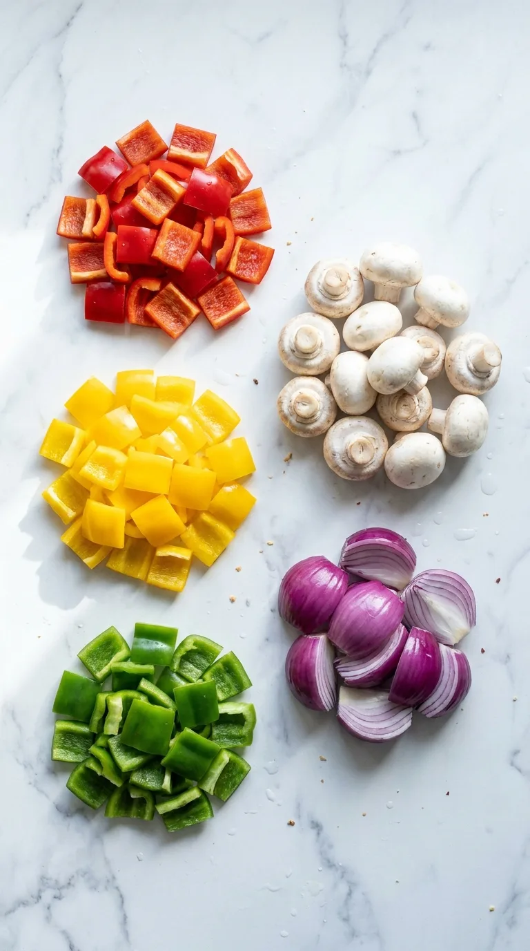 Beef Steak Kebab: Halal Sirloin with Soy-Worcestershire Glaze – step 4: Prepare the vegetables