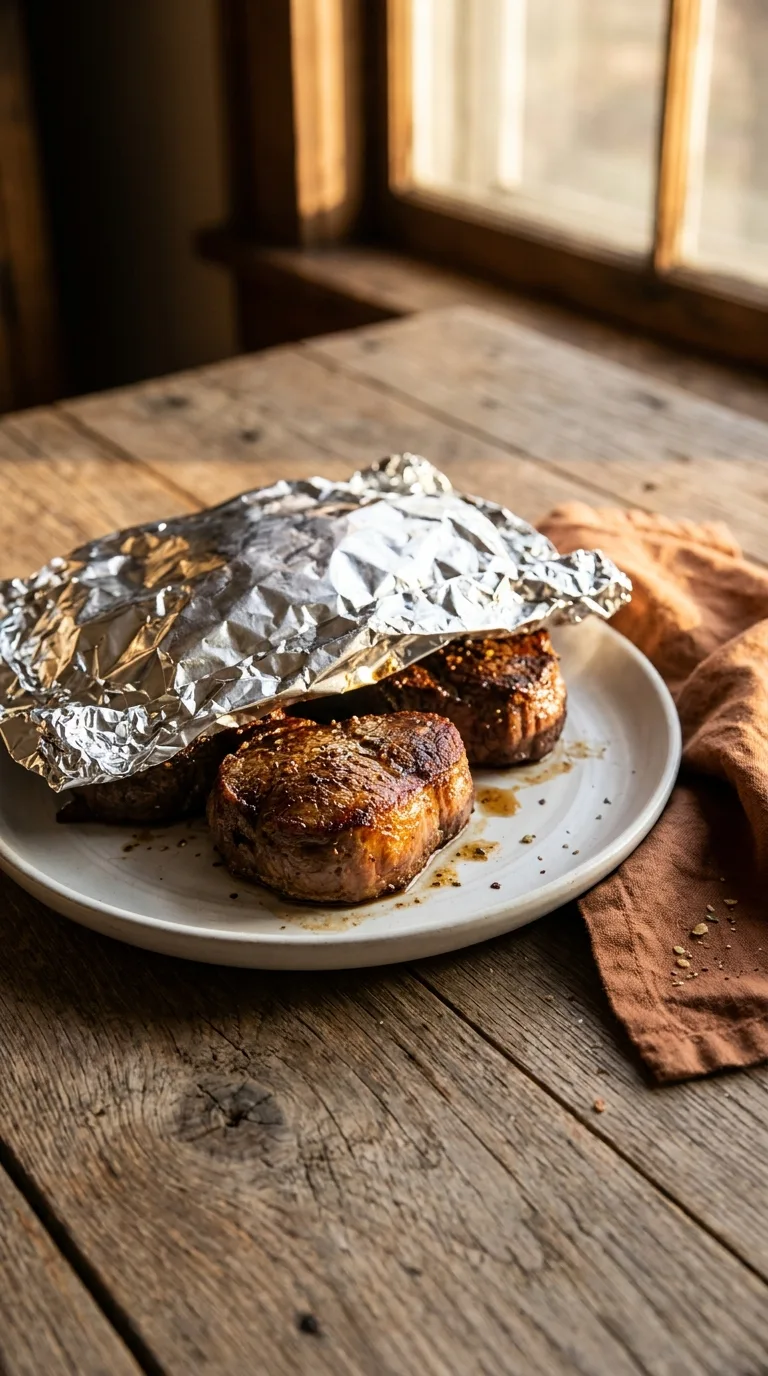 Beef Steak Medallions: Tenderloin with Red Grape-Juice Reduction – step 4: Rest the meat