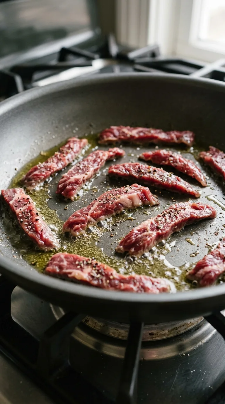 Halal Beef Steak Wraps: Steak and Mustard-Honey Tortillas – step 5: Sear the beef