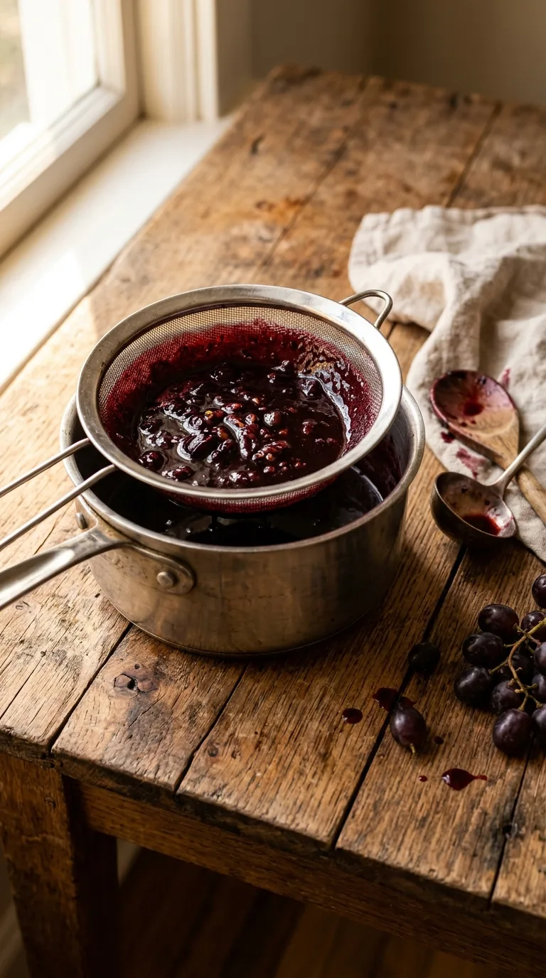 Beef Steak Medallions: Tenderloin with Red Grape-Juice Reduction – step 6: Reduce the sauce