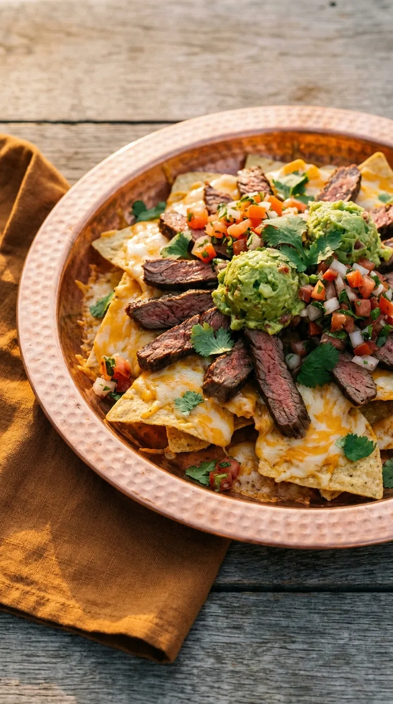 Beef Steak Nachos: Mexican Steak and Cheese Appetiser – step 6: Garnish and serve