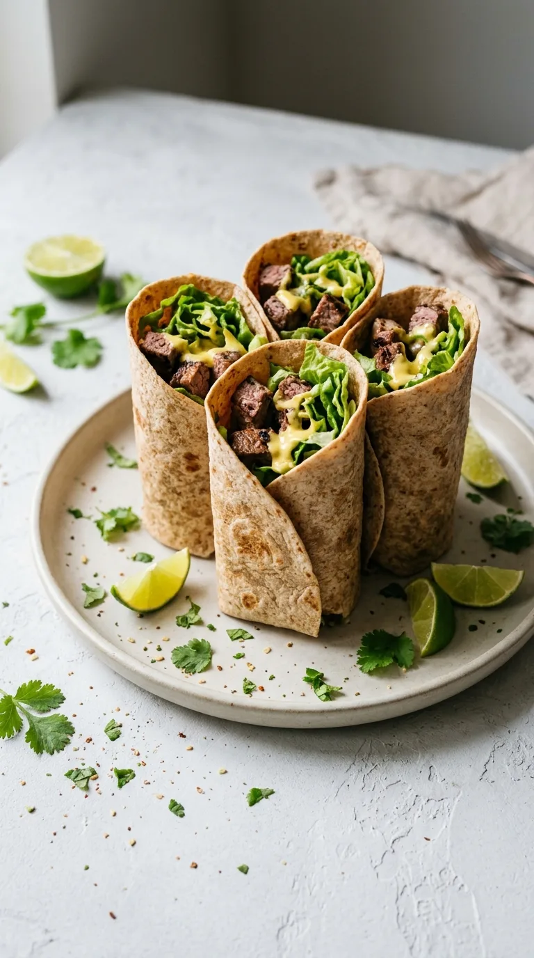 Halal Beef Steak Wraps: Steak and Mustard-Honey Tortillas – step 8: Assemble the wraps