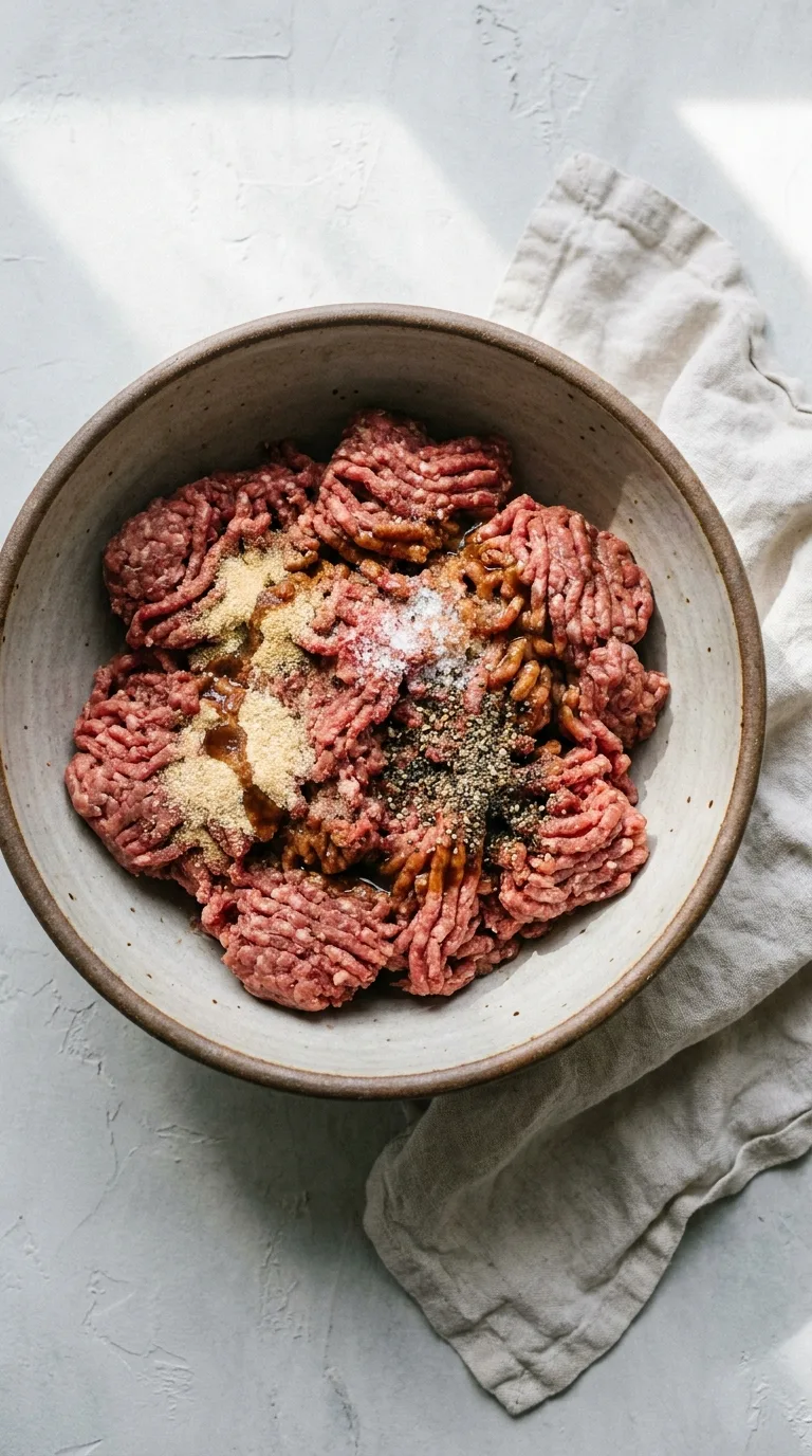 Beef Steak Burger: Juicy Classic Sandwich – step 1: Mix the beef