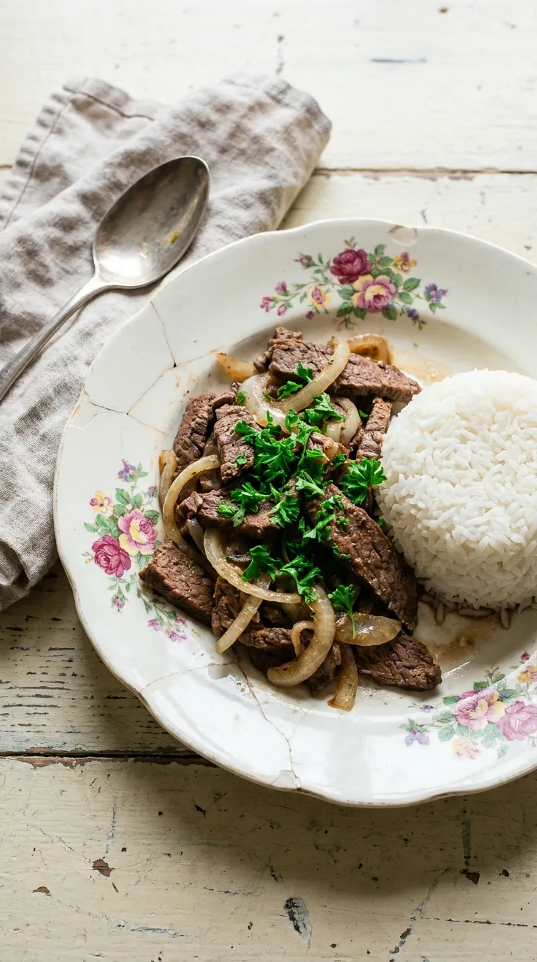 Beef Steak with Onions: Savoury Pan-Sautéed Beef – step 7: Rest and slice
