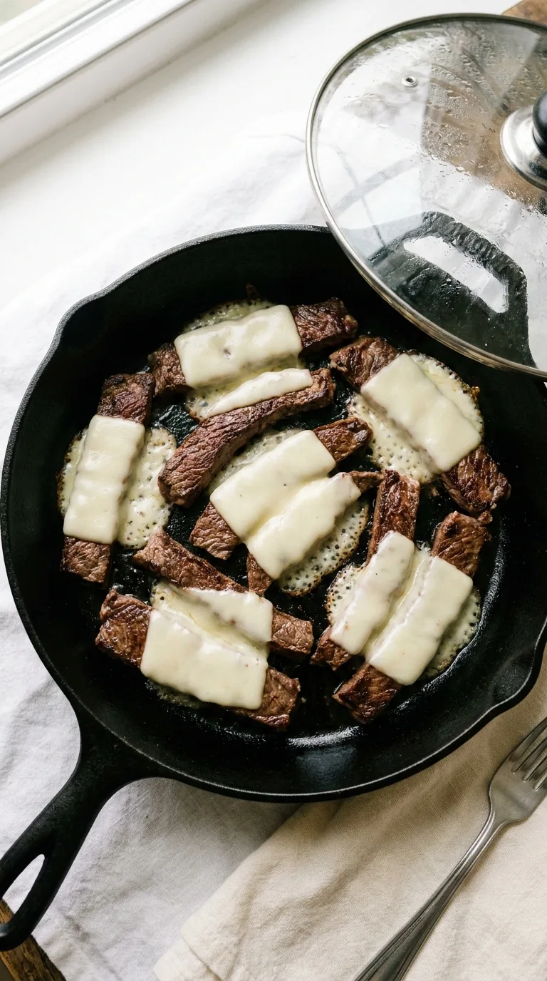 Beef Steak Sandwich: Ribeye with Caramelised Onions – step 3: Slice and melt