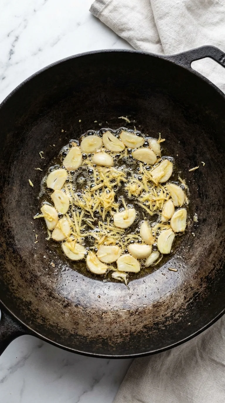 Beef Steak Udon: Asian Stir-Fry with Garlic-Ginger Sauce – step 4: Fry the aromatics