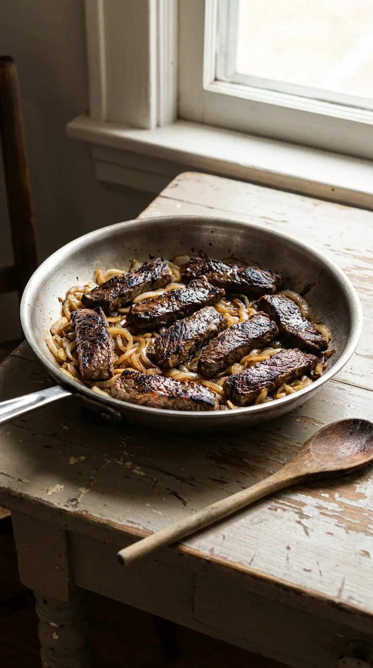 Beef Steak with Onions: Savoury Pan-Sautéed Beef – step 5: Finish the beef