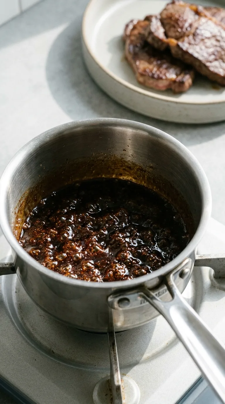 Korean BBQ Beef Steak: Sweet and Savoury Sizzled Beef – step 7: Reduce the glaze