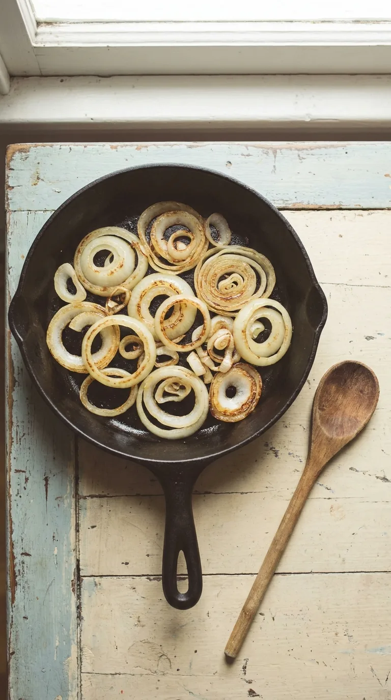 Beef Steak with Onions: Savoury Pan-Sautéed Beef – step 3: Caramelise the onions
