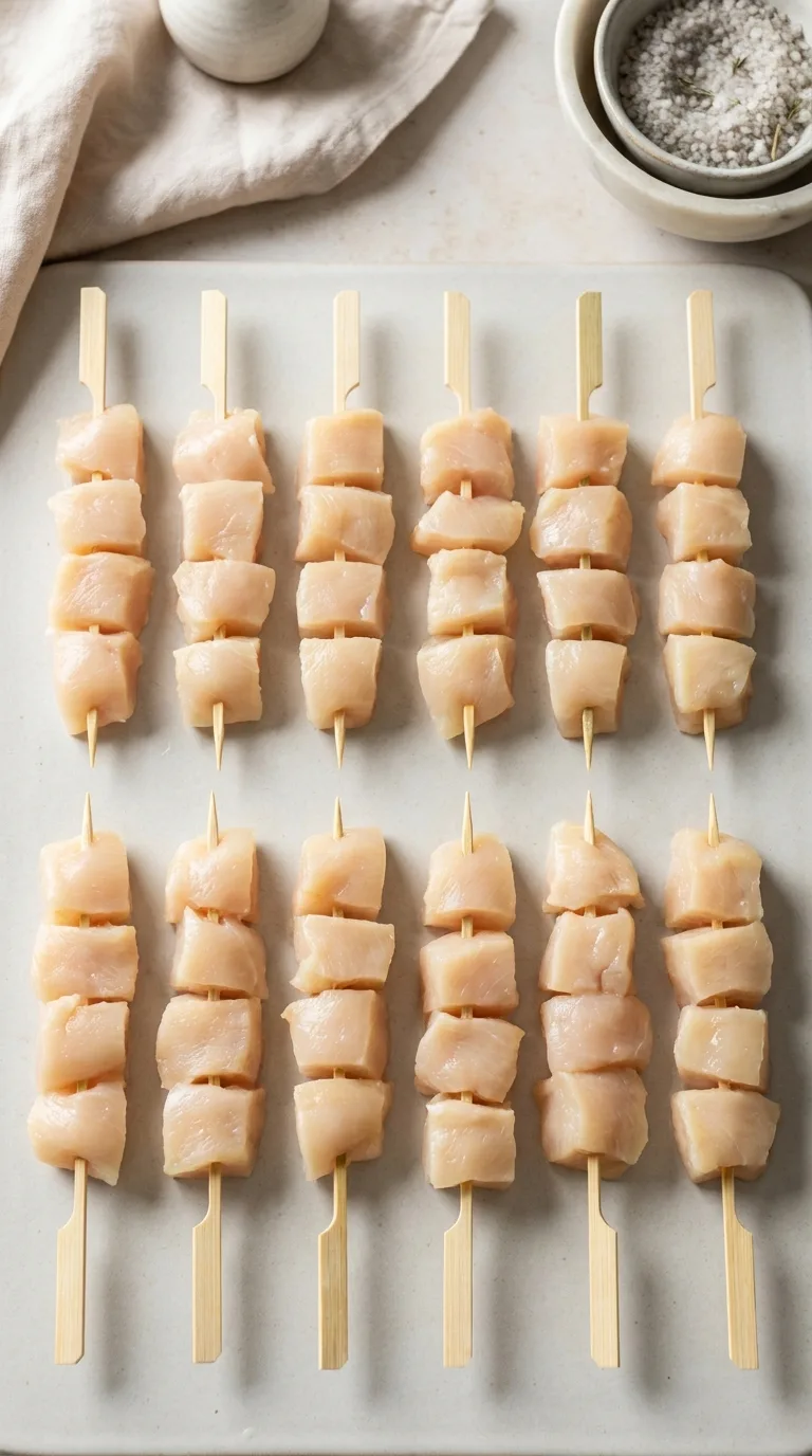 Yakitori: Chicken Breast Grilled Skewers – step 2: Prepare the skewers