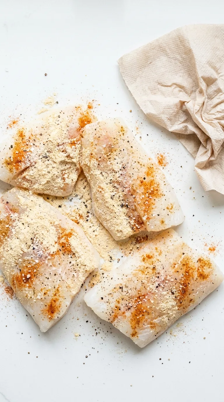 Australian Fish Tacos: Halal White Fish with Lime Slaw – step 1: Coat the fish