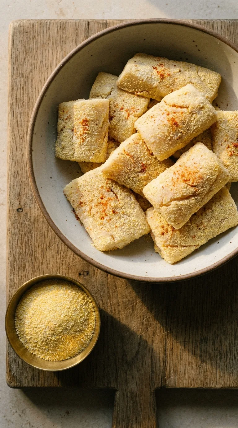 Palia Fish Tacos: Crispy Halal Seafood Tacos – step 3: Coat the cod