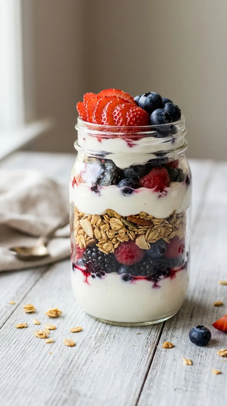 Greek Yogurt Granola Parfait: Layered Berry Breakfast – step 5: Build second layer