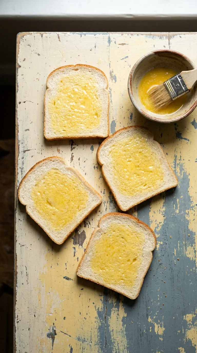 Grilled Pizza Sandwich: Toasted Bread with Turkey Bacon – step 1: Prepare the bread