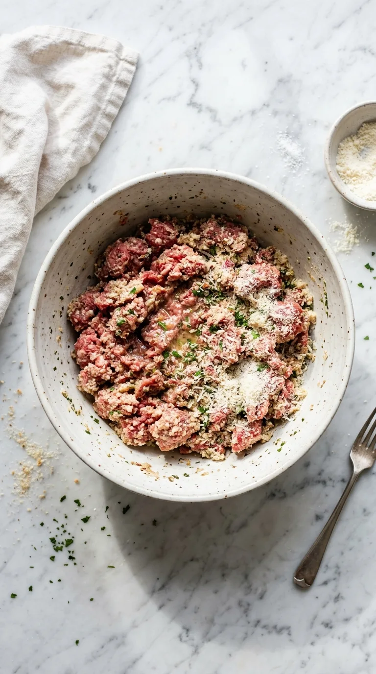 Grilled Pizza Burger: American Beef and Mozzarella Burger – step 2: Mix the beef