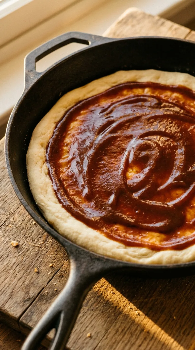 Vegetarian BBQ Pizza: Smoked Gouda and Vegetable Flatbread – step 4: Apply the sauce