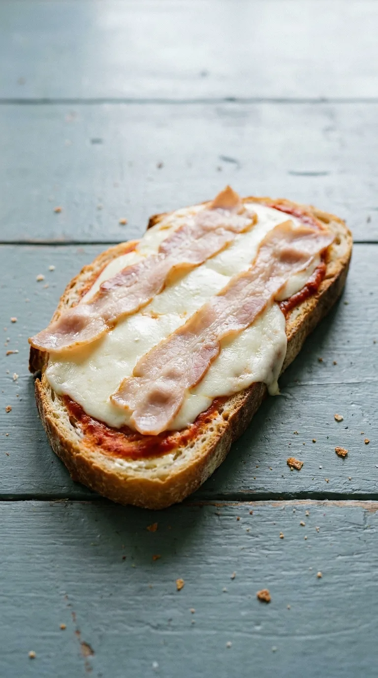 Grilled Pizza Sandwich: Toasted Bread with Turkey Bacon – step 3: Layer the base