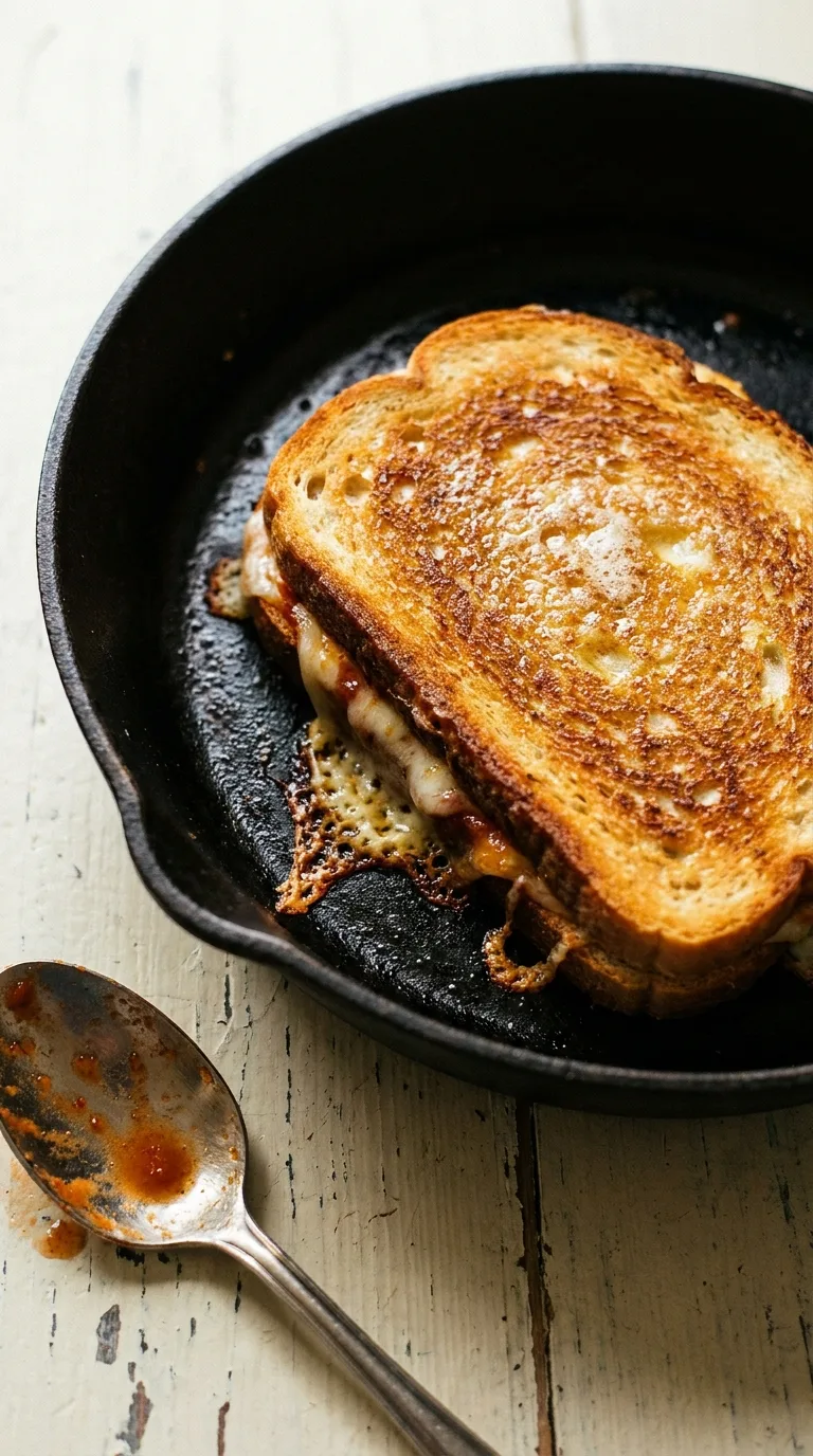 Grilled Pizza Sandwich: Toasted Bread with Turkey Bacon – step 6: Brown the second side