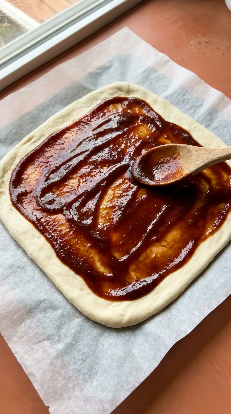 BBQ Jackfruit Pizza: Plant-Based Savoury Pie – step 3: Apply the sauce