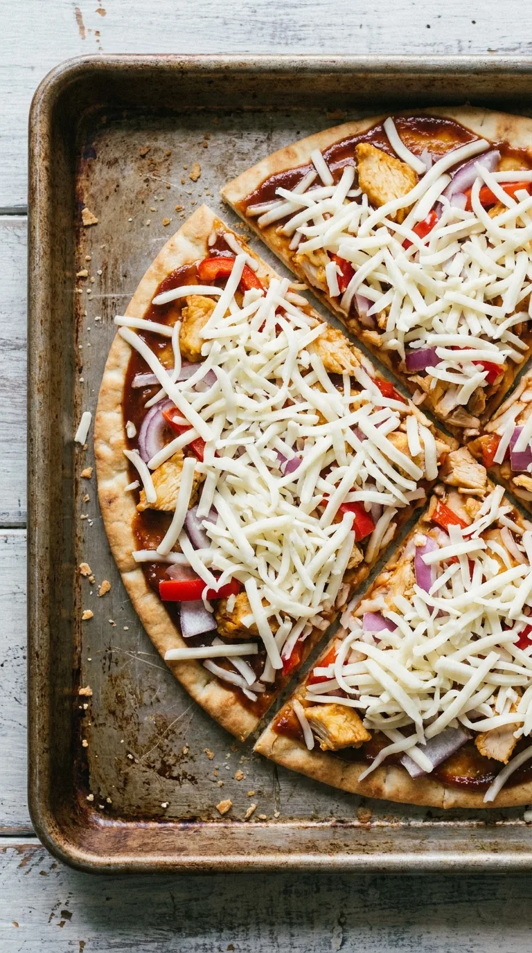 BBQ Pizza Flatbread: Smoky Halal Chicken Pizza – step 6: Add the toppings