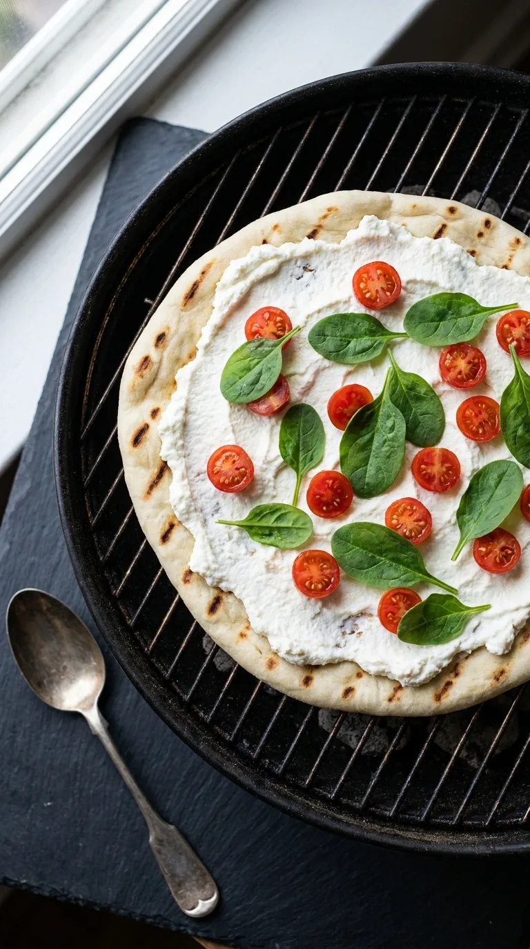 Grilled Pizza With Ricotta Cheese: Italian Flatbread – step 5: Add the toppings