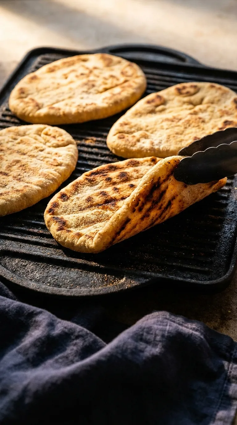 Grilled Pizza Skinnytaste: Quick Halal Flatbread – step 6: Char the crust