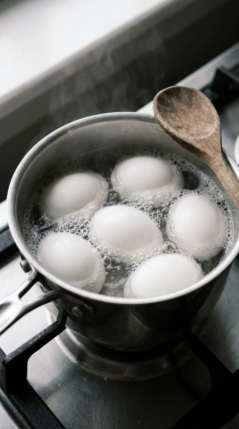 Halloween Deviled Eggs Spiders: Savoury Festive Appetiser – step 1: Boil the eggs