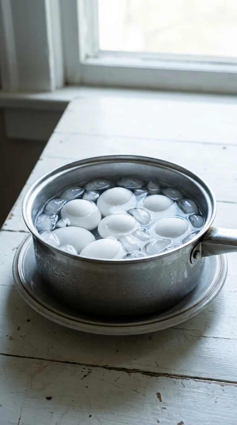 Halloween Deviled Eggs Eyeballs: Savoury Egg Appetisers – step 2: Shock in ice