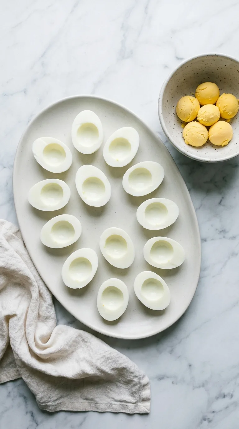 Halloween Deviled Egg Horns: Savoury Festive Appetiser – step 3: Prepare the whites