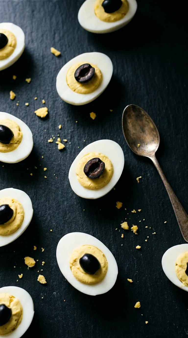 Halloween Deviled Eggs with Olives: Festive Spider Appetisers – step 7: Assemble and chill