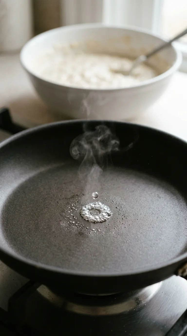 Eggless Oat Pancakes: Simple Halal Breakfast – step 5: Test the heat