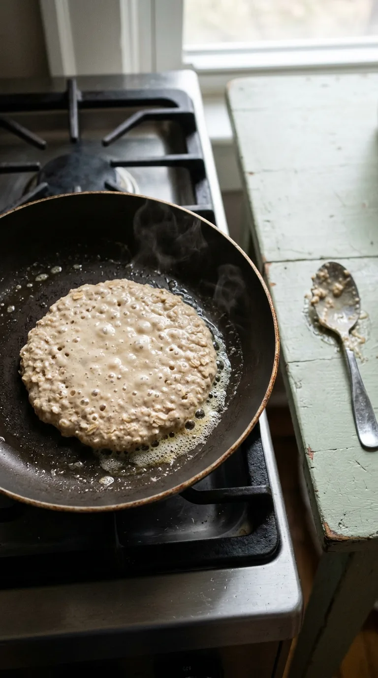 Oatmeal Pancakes: Fluffy Oat Breakfast Cakes – step 5: Cook the first side