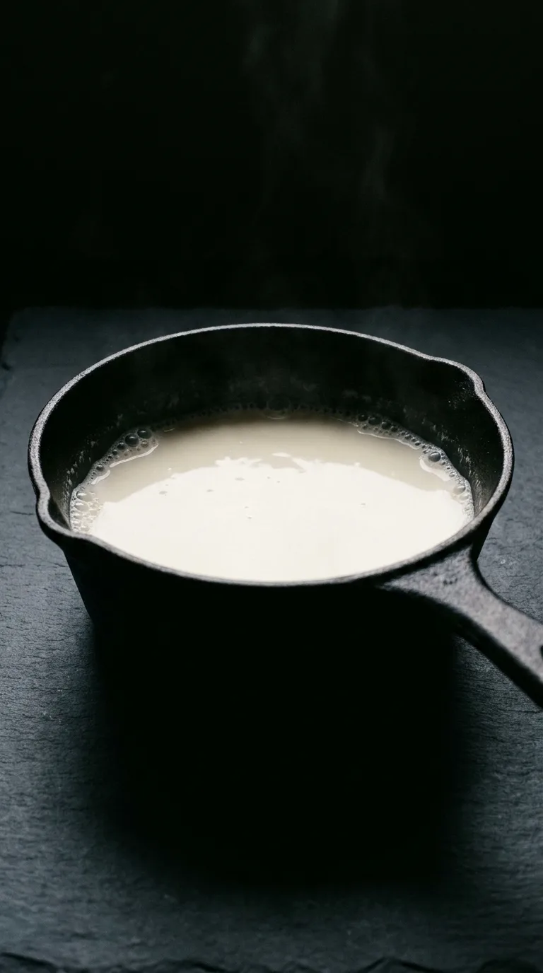 Chocolate Protein Oatmeal Bowl: Cacao and Oat Breakfast – step 1: Simmer the milk