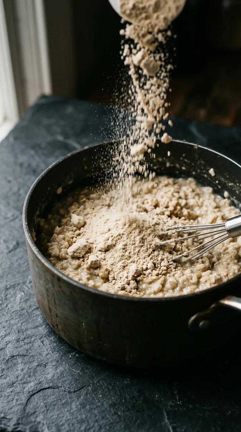 Stovetop Protein Oatmeal: Hearty High-Protein Breakfast – step 4: Whisk in protein