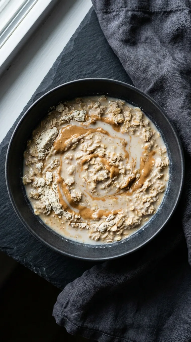 Peanut Butter Protein Oatmeal: Creamy High Protein Breakfast – step 2: Mix in milk