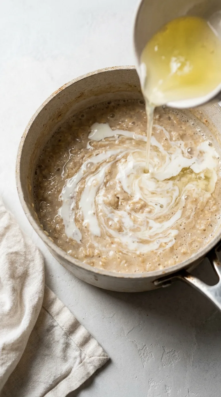 Protein Oatmeal Egg Whites: Cinnamon and Honey Oats – step 4: Thicken the porridge