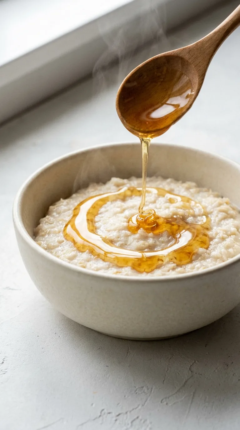Protein Oatmeal Egg Whites: Cinnamon and Honey Oats – step 6: Sweeten and set