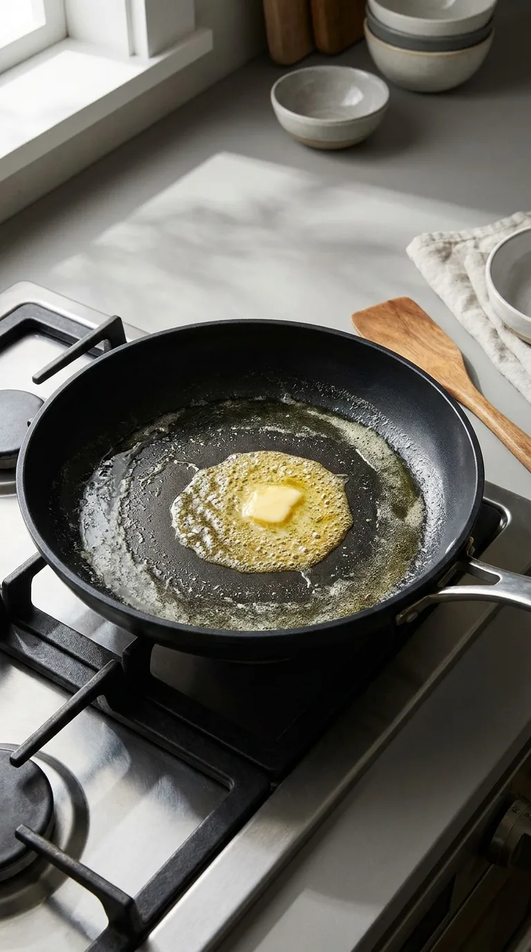 Keto Protein Powder Pancake: Fluffy Low-Carb Breakfast – step 1: Heat the skillet