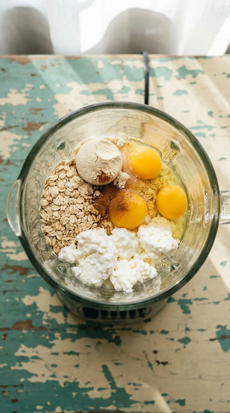 Protein Powder Cottage Cheese Pancakes: High-Protein Breakfast – step 1: Blend the batter