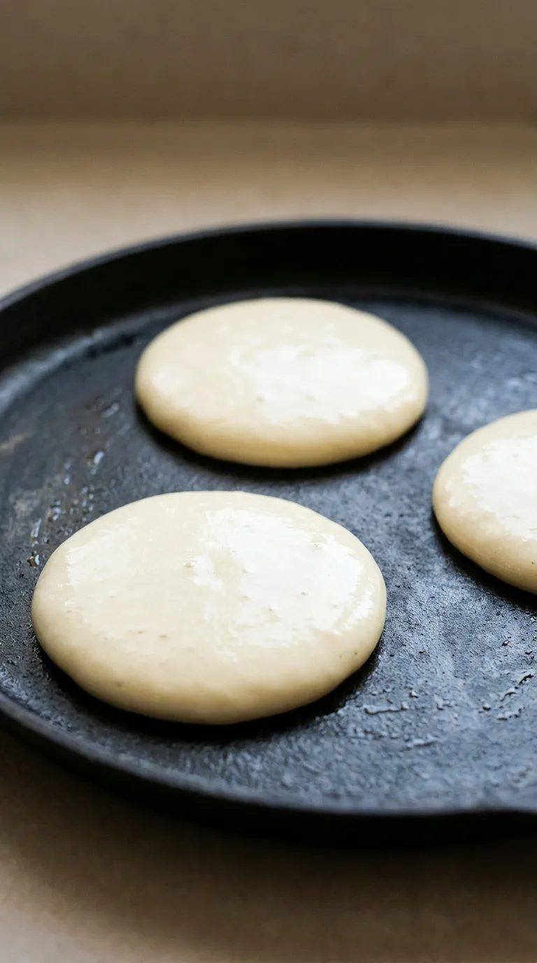 Protein Powder Dairy-Free Pancakes: American Breakfast – step 6: Cook the first side