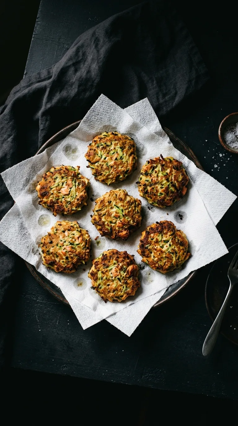 Salmon Zucchini Patties: Mediterranean Fish Cakes – step 7: Finish and drain
