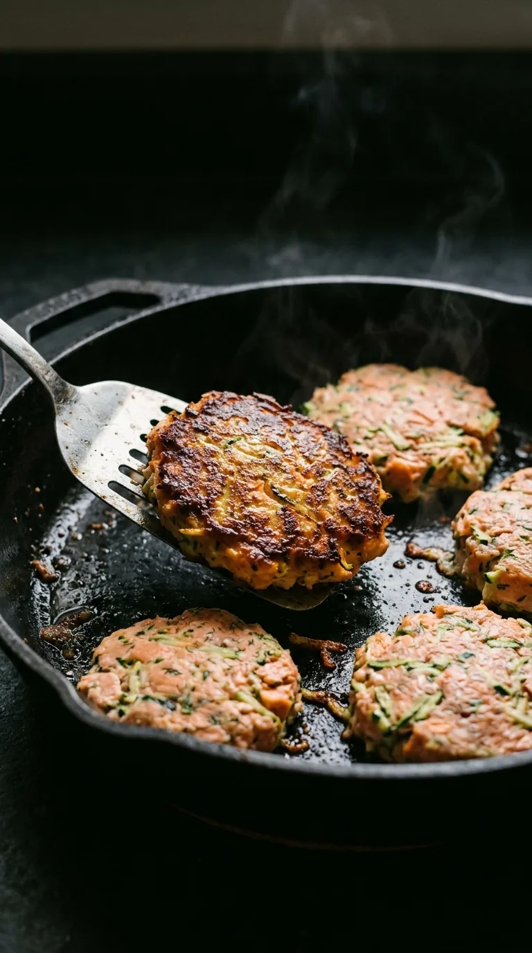 Salmon Zucchini Patties: Mediterranean Fish Cakes – step 6: Sear the first side