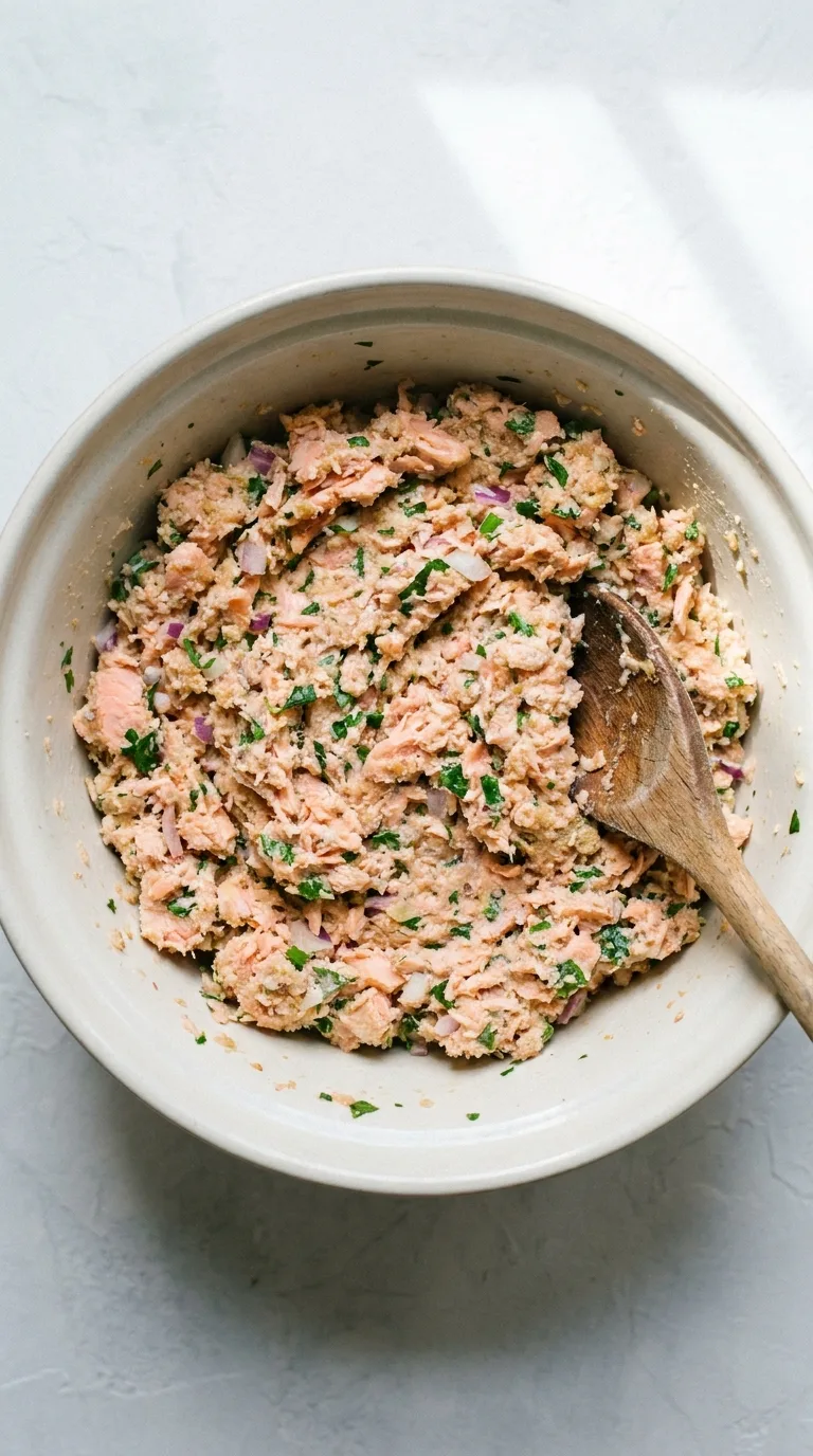 Salmon Patties: Crispy American Fish Cakes – step 2: Mix the ingredients