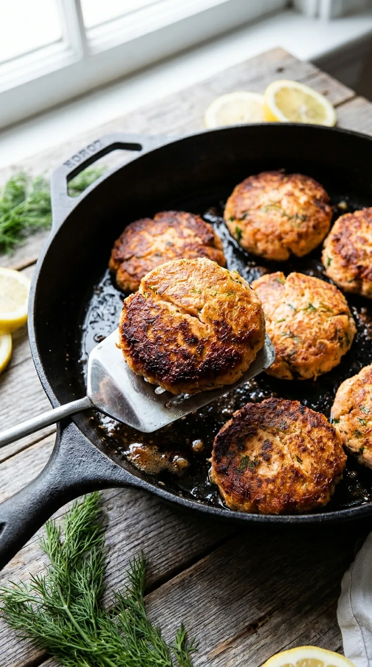 Old Fashioned Salmon Patties: Halal Fish Cakes – step 7: Fry the first side