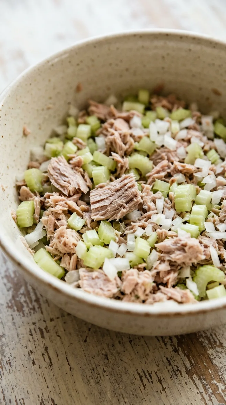 Tuna Salad Sandwich: American Tuna and Celery Lunch – step 2: Add the vegetables