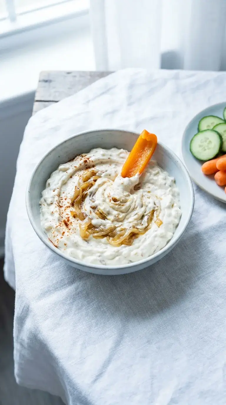 French-Onion Cottage-Cheese Dip: Protein Dip for Veggies