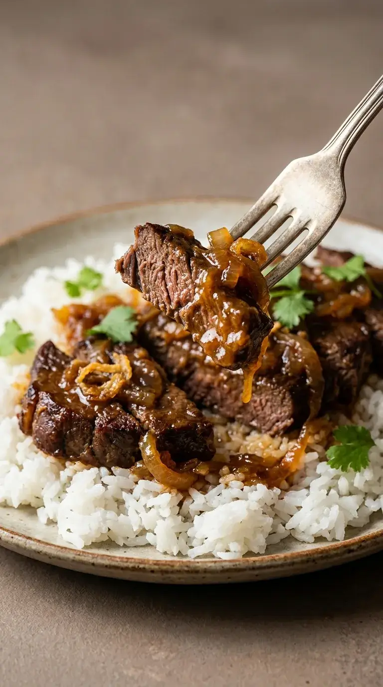 Beef Steak Encebollado: Puerto Rican Onion Steak