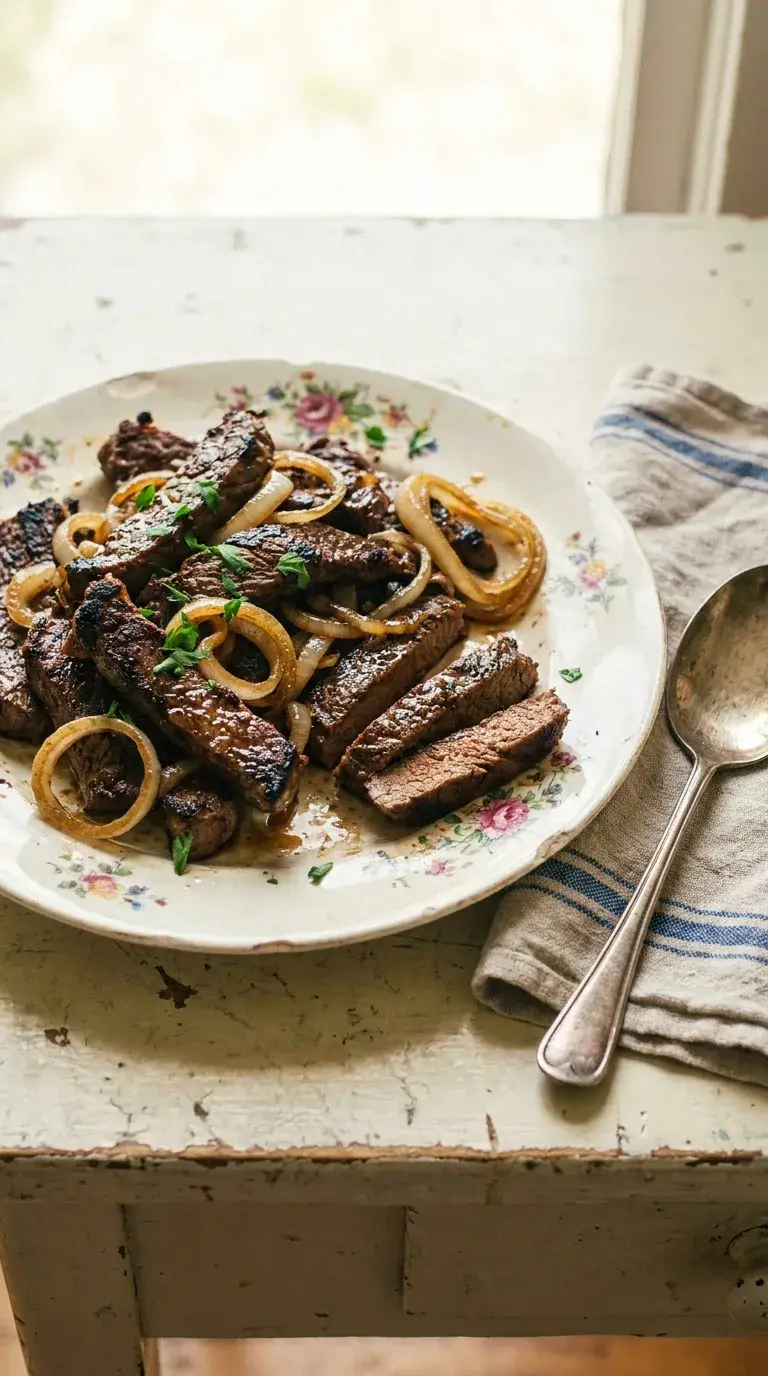Beef Steak with Onions: Savoury Pan-Sautéed Beef