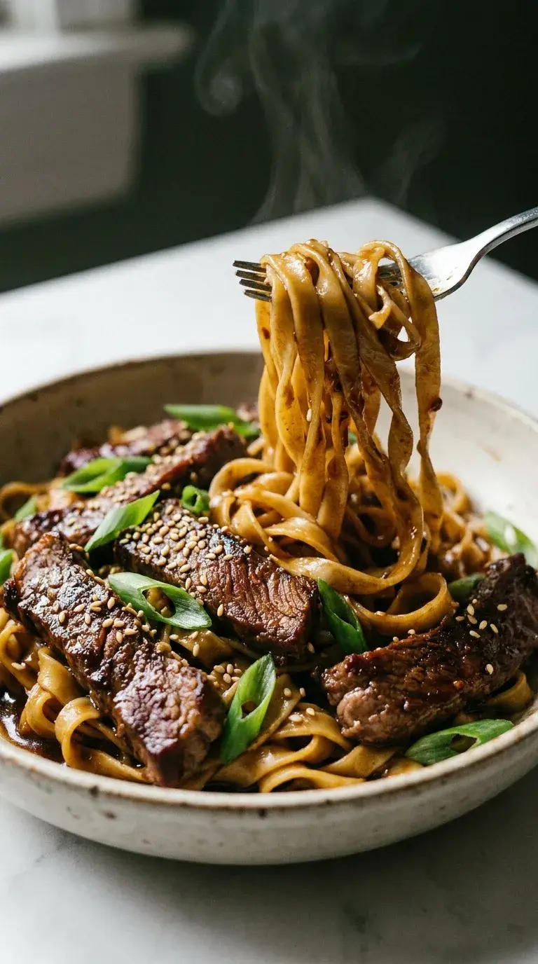Sizzling Beef Steak Noodles: Asian Stir-Fry